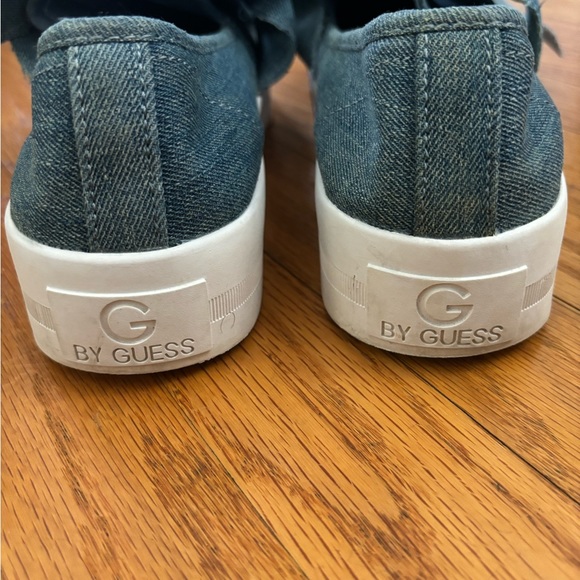 G by Guess Slip On Shoes Women’s 8.5M Blue Denim Sneakers Platform With Bow - Picture 5 of 8